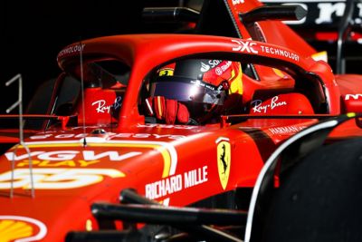 Ferrari F1 race car on race track