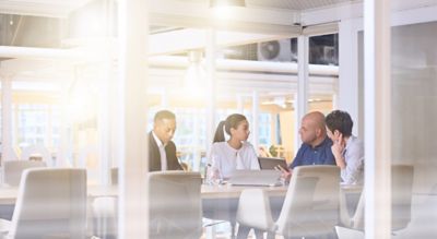 business meeting in office, hiring challenges in insurance, Insurance BPS | DXC Technology Insights