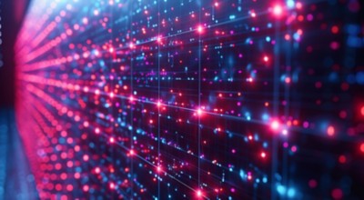 Concept image of rows of pink and blue dots - The power of digital identity | DXC Technology Insights