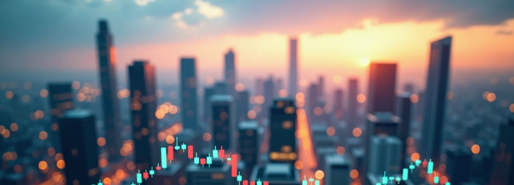 Financial market data and trading charts illustrating AI transformation in financial services.