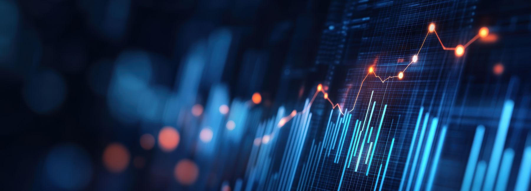 Financial data charts on digital panel, Banking and Capital Markets Software Applications | DXC Technology