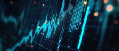 Stock market data visualization with dynamic graphs, representing capability debt in Insurance | DXC Technology
