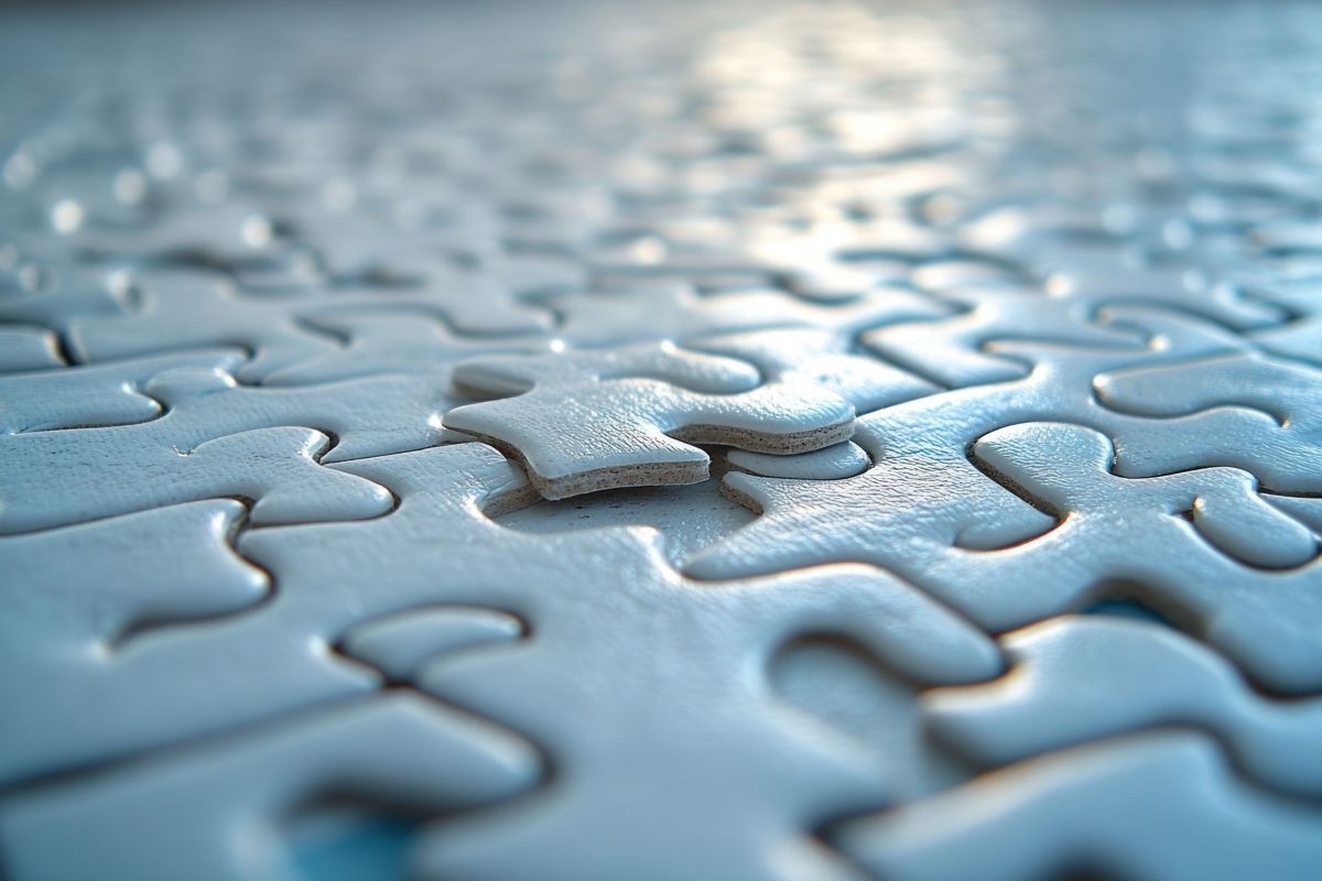 Light blue jigsaw puzzle image, ISG Provider Lens ServiceNow Ecosystem Partners Quadrant Report 2026 | DXC Technology
