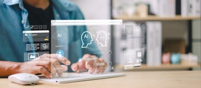 man interfacing with AI, Private AI | DXC Technology Insights