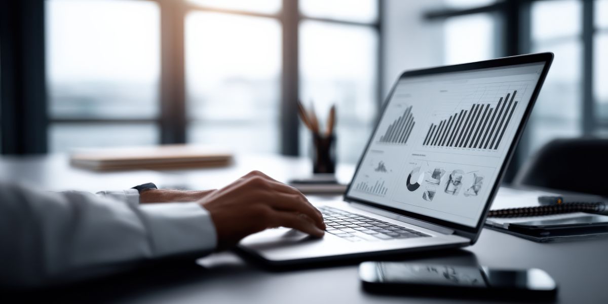 Person working with data on a laptop representing Early Resolution solution for Financial Services | DXC Technology