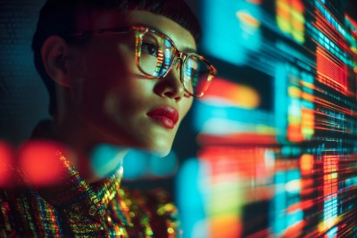 A woman review AI insights, Private AI for the enterprise | DXC Technology Insights