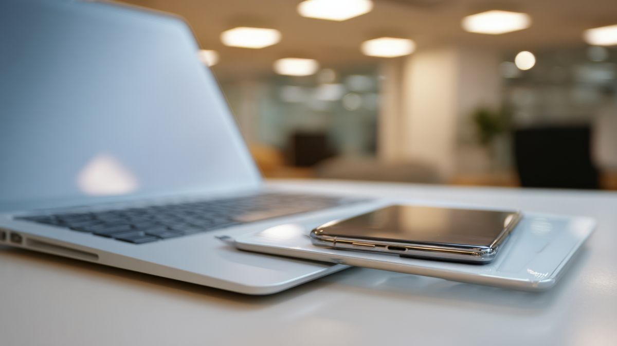 Modern devices on the table representing API first architecture for easier integration | DXC Technology Partner Ecosystem