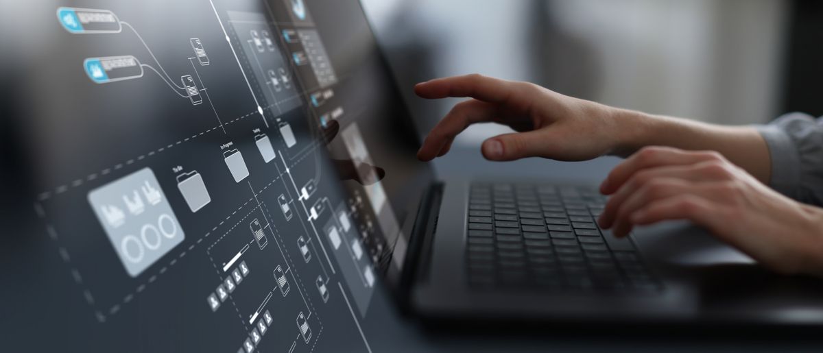 Professional working with pc representing consolidated liquidity, forecasting and capital optimisation | DXC Technology Partner Ecosystem