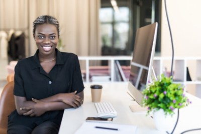Woman sitting at desk