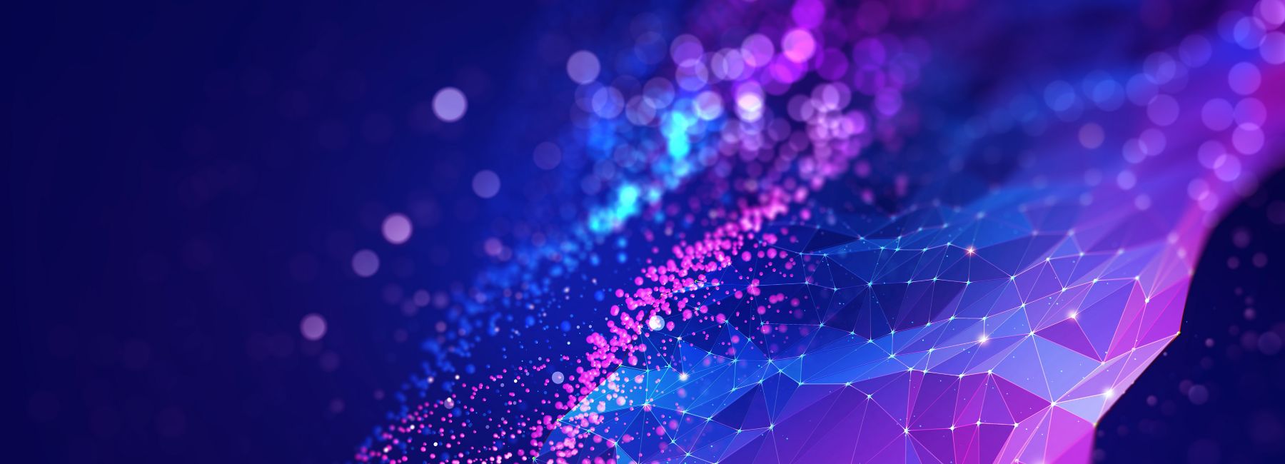 Abstract 3D illustration in blue and magenta.