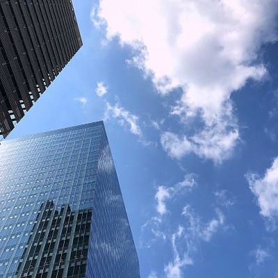 buildings and clouds