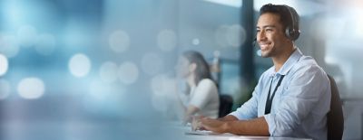 Man providing remote support, Site Support | DXC Technology