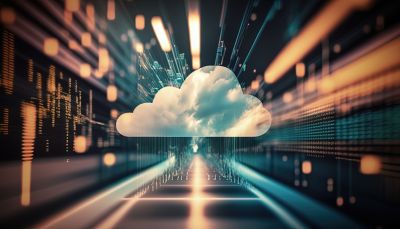 Cloud computing illustration, representing Assure Commercial and Speciality | DXC Capability