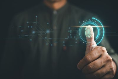 Hand with fingerprint: Highlighting the need to move beyond passwords for better cybersecurity, Digital Identity | DXC Technology Insights