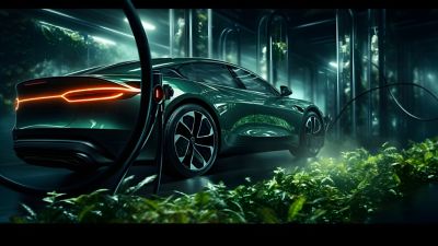 Electric vehicle charging station futuristic