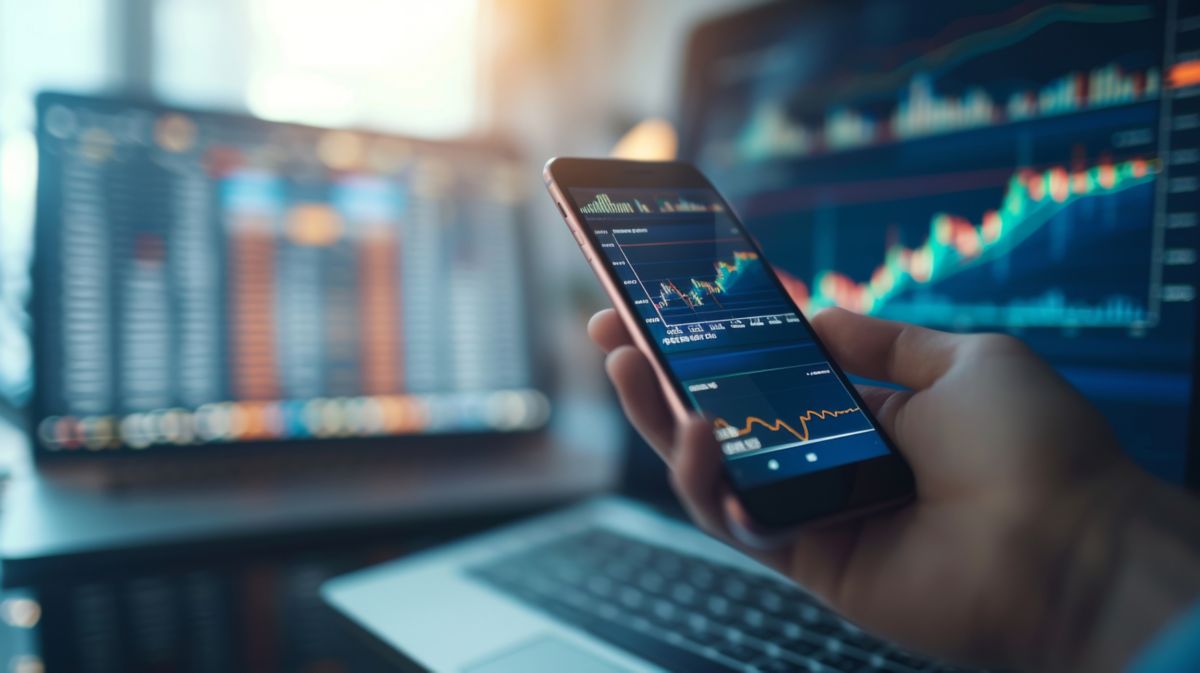 Financial market data displayed across connected digital devices