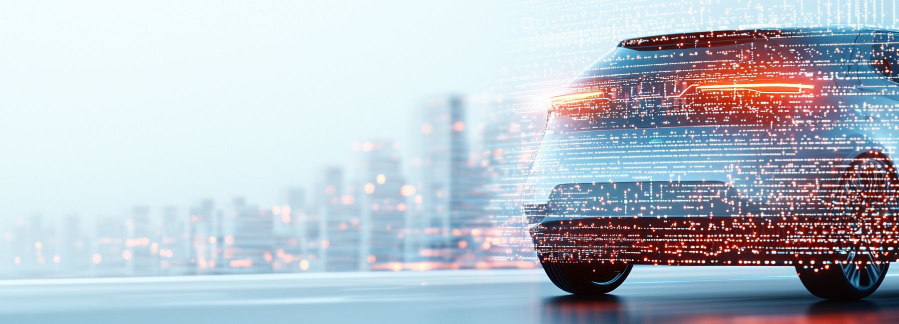 Colorful abstract image, orange to blue, AI & Data Solutions | DXC Technology