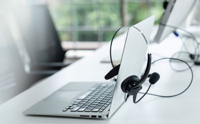 laptop and headset