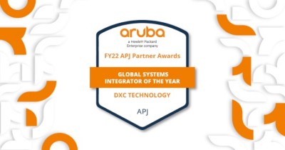 Aruba recognition badge for FY22 Systems Integrator of the Year for the APJ region