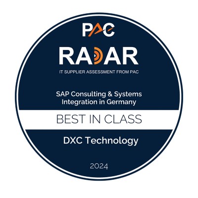 Badge_Company_SAP_Services_segment_2024_Best In Class - Badge_DXC_Technology_SAP_Services_C&SI_Germany_2024_BestInClass