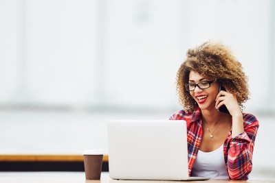 woman working on computer