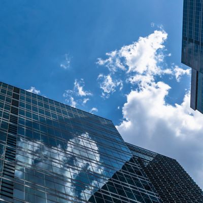 Buildings and clouds