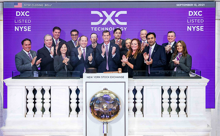 TYSONS, Va., Sept.13, 2021 – DXC Technology (NYSE: DXC) President and CEO Mike Salvino and members of the DXC leadership team today rang the New York Stock Exchange Closing Bell® to celebrate DXC’s new brand which stands for delivering excellence for its customers and colleagues.