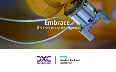 Robotic grip mechanism, strategic partnership video still, Hewlett Packard Enterprise (HPE) | DXC Technology