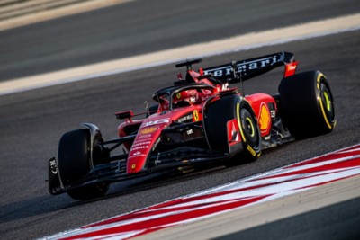Ferrari on racetrack