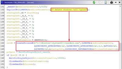 Figure 1. Shadow copy deletion