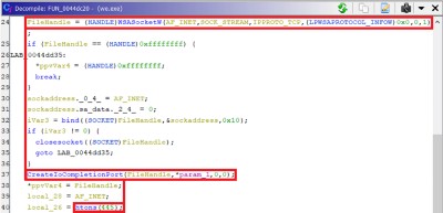 Figure 4. Malware enumerates networks using SMB port 445