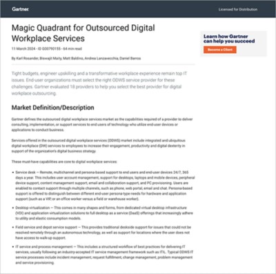 Gartner Outsourced Digital Workplace Services