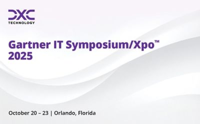 Gartner abstract white grey banner image | DXC Technology event