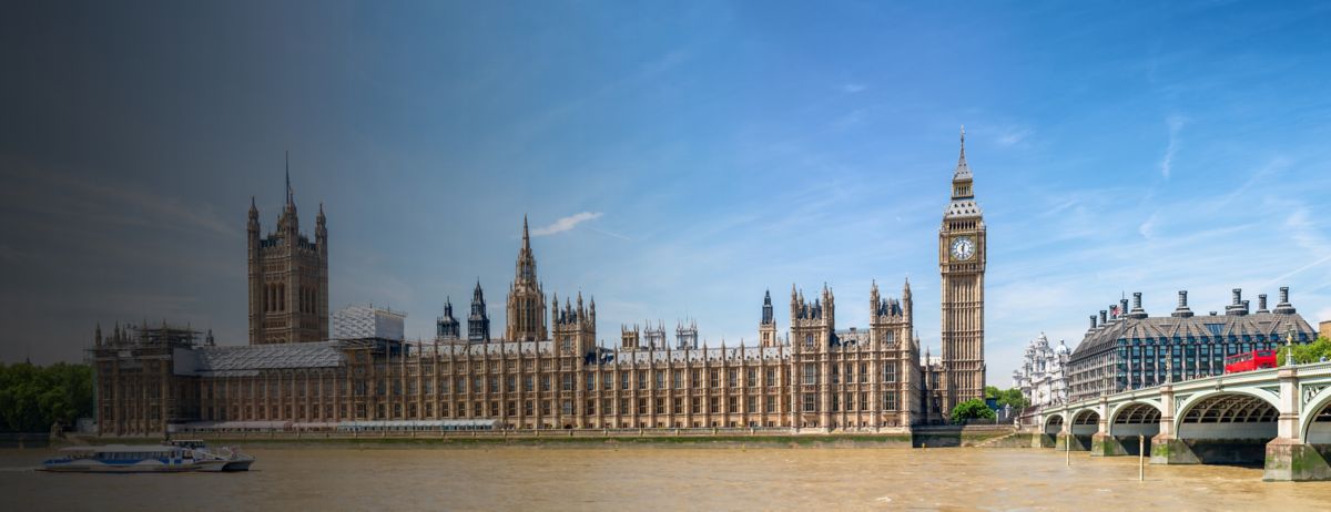 view of London UK houses of Parliament 