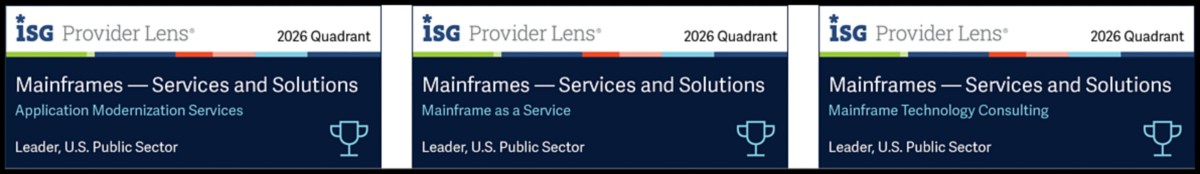 ISG US Public sector mainframe award badges | DXC Technology