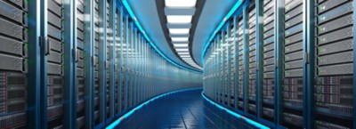 Modern datacenter. Cloud computing. 3d rendering