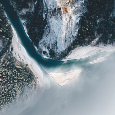 River running through green valley