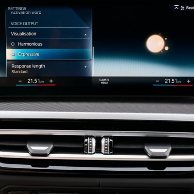 Screen of BMW AI-based Intelligent Personal Assistant, Demonstrating AI's impact | DXC Technology Insights