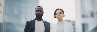 Male & female insurance reps, , seamless integration of insurance solutions on Assure enterprise platform | DXC Technology Platforms