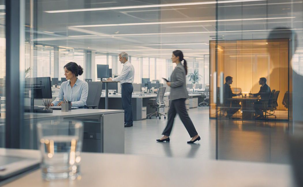 Lending team working in an open banking office during a banking transformation programme | DXC Technology