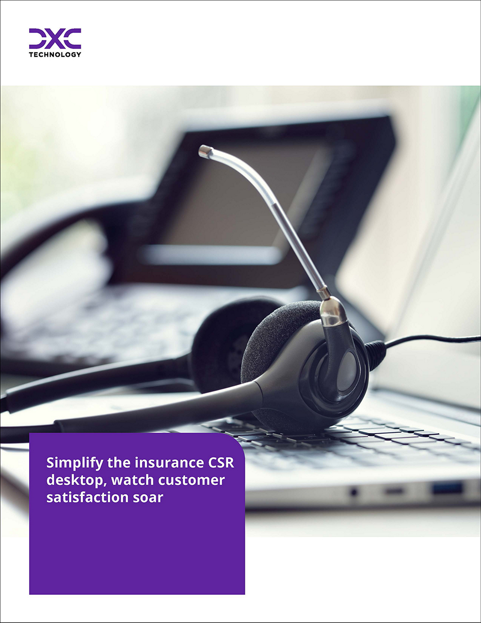 PDF cover with headset on laptop