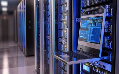 data center with server racks, Compute & Data Center | DXC Technology