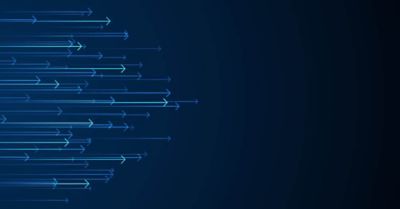 digital arrows on blue background, Digital-first solutions, Business process services: Life and wealth | DXC Technology