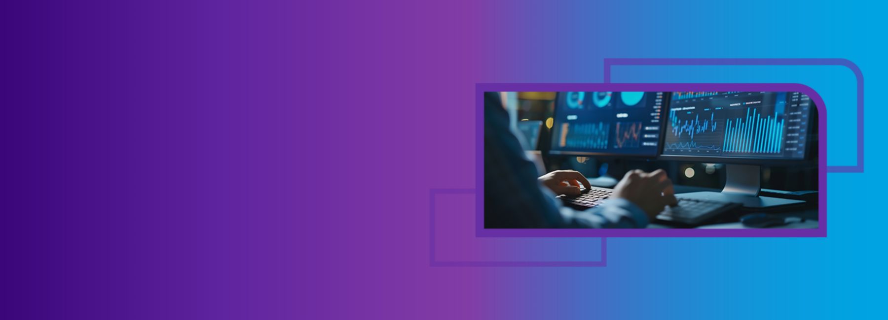 Person uses computer with charts metrics on screen, representing Insurance, Assure Broking | DXC Technology Capabilities