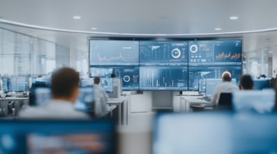 Digital touchpoint with public sector services on virtual screen, Financial Services | DXC Technology