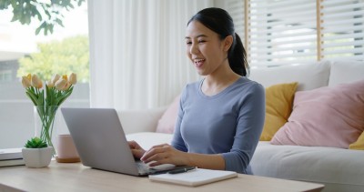 Woman working from home