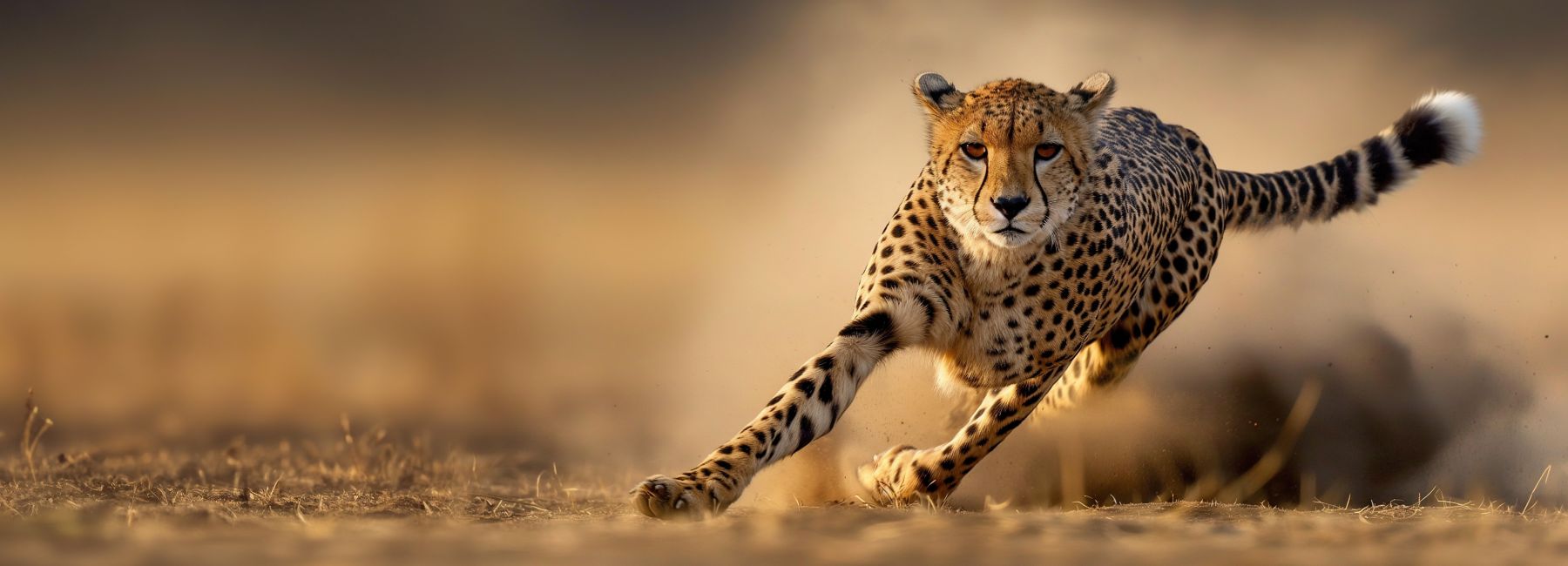 Cheetah running on dusty ground | DXC Technology Campaign 