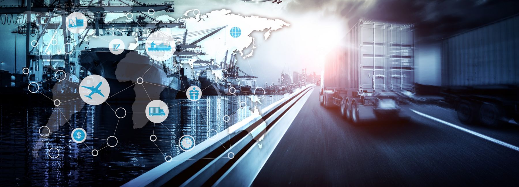 vehicles traversing supply chain routes, Data & AI | DXC Technology Insights