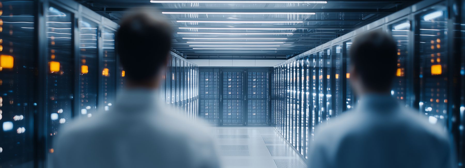 two men in large data center, DXC Knowledge Base | DXC Technology 