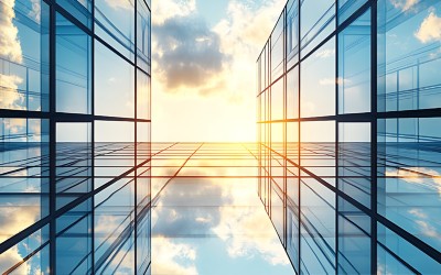 Office building, symbolizing insurance industry experiencing the power of AI | DXC Technology
